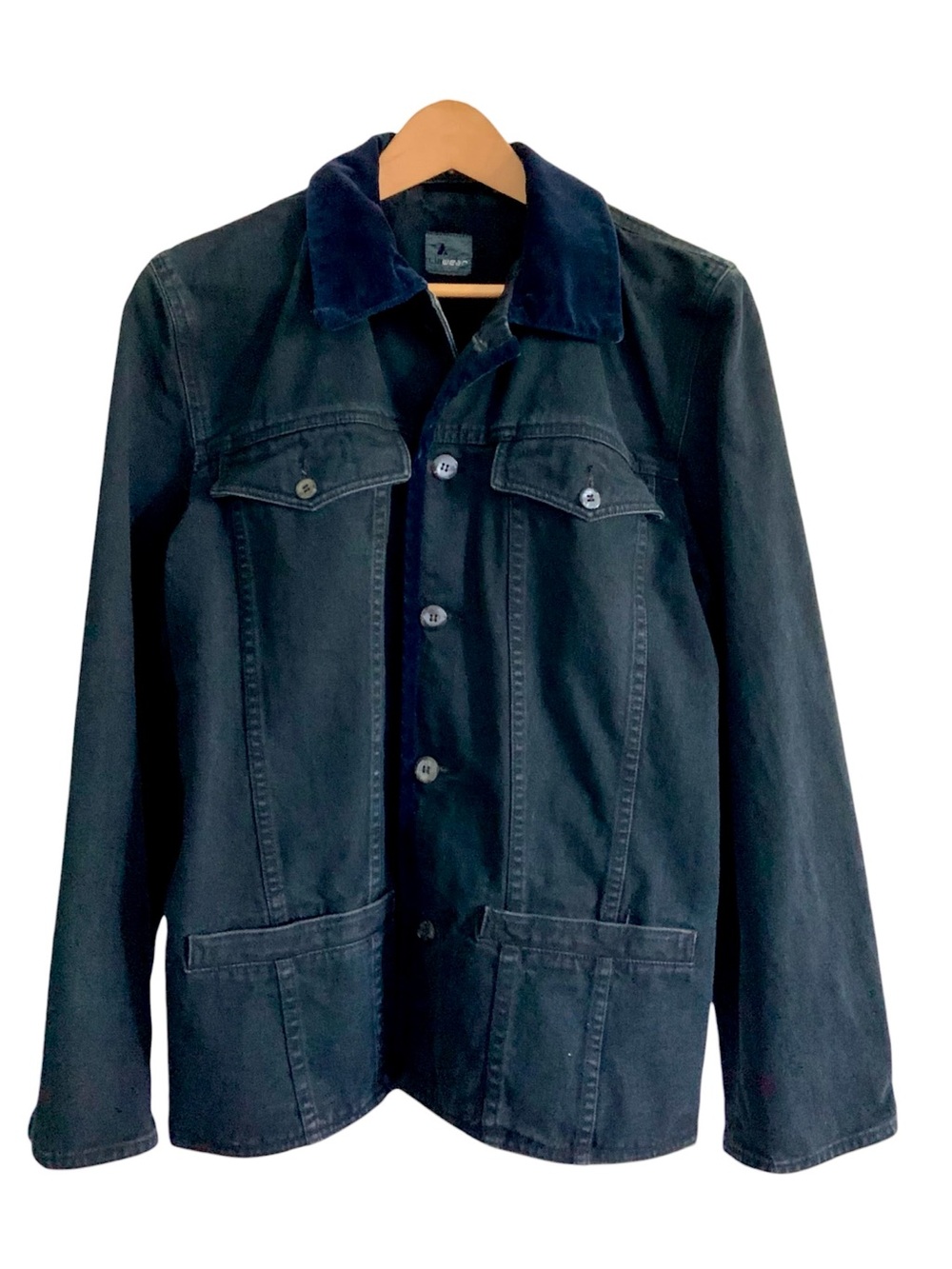 Liz Claiborne velvet trim vintage jean jacket